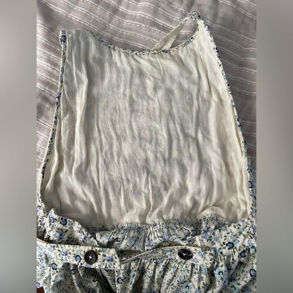 Free People Petunia Mini Dress; Ditsy Floral Cream & Blue - Picture 8 of 10